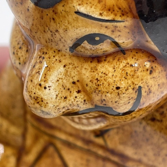 Brown Ceramic Mexican 6" Tequila Decanter Man Sitting Smiling Decorative Glazed - Picture 10 of 12